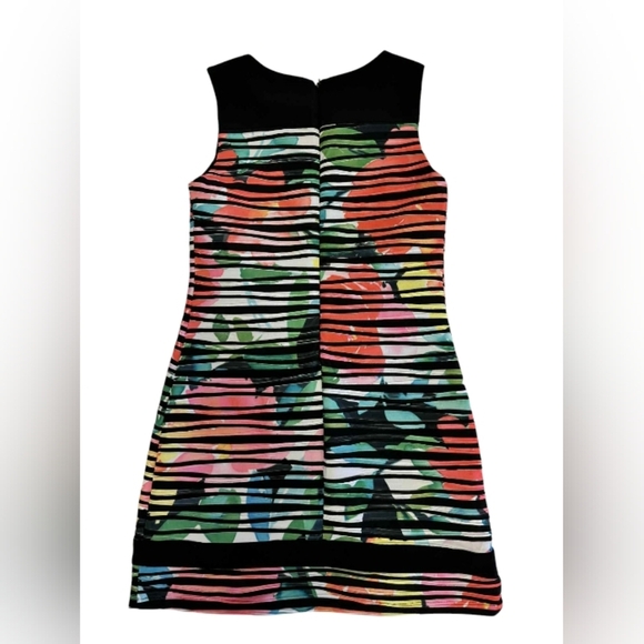 Joseph Ribkoff Mini Sleeveless Dress Floral Black/Multi Colour Size 4 EUC - Picture 4 of 8